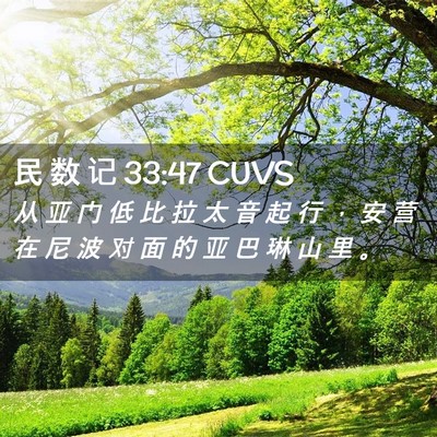 Picture 02 - 民 数 记 33:47 CUVS - 从 亚 门 低 比 拉 太 音 起 行 ， 安 - Bible Verse Picture