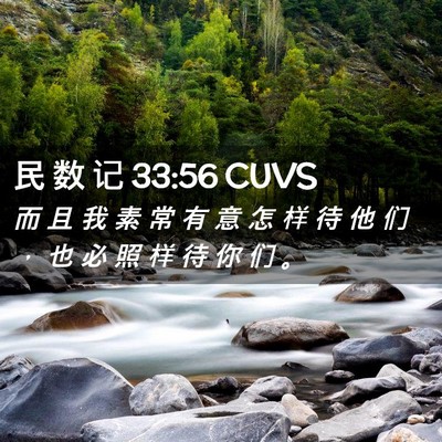 Picture 02 - 民 数 记 33:56 CUVS - 而 且 我 素 常 有 意 怎 样 待 他 们 - Bible Verse Picture