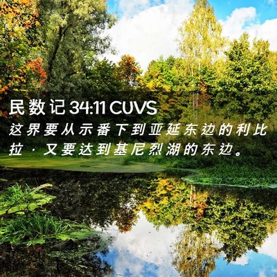 Picture 02 - 民 数 记 34:11 CUVS - 这 界 要 从 示 番 下 到 亚 延 东 边 - Bible Verse Picture