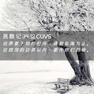 Picture 02 - 民 数 记 34:12 CUVS - 这 界 要 下 到 约 但 河 ， 通 到 盐 - Bible Verse Picture