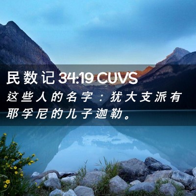 Picture 02 - 民 数 记 34:19 CUVS - 这 些 人 的 名 字 ： 犹 大 支 派 有 - Bible Verse Picture