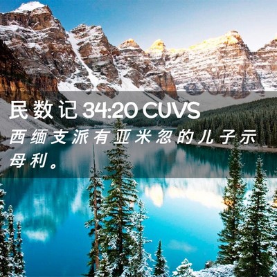 Picture 02 - 民 数 记 34:20 CUVS - 西 缅 支 派 有 亚 米 忽 的 儿 子 示 - Bible Verse Picture