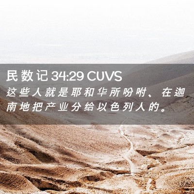 Picture 02 - 民 数 记 34:29 CUVS - 这 些 人 就 是 耶 和 华 所 吩 咐 、 - Bible Verse Picture
