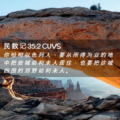 Picture 02 - 民 数 记 35:2 CUVS - 你 吩 咐 以 色 列 人 ， 要 从 所 得 - Bible Verse Picture