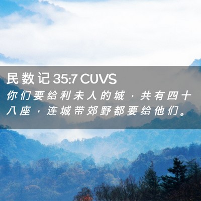 Picture 02 - 民 数 记 35:7 CUVS - 你 们 要 给 利 未 人 的 城 ， 共 有 - Bible Verse Picture
