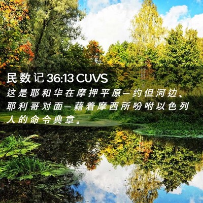 Picture 02 - 民 数 记 36:13 CUVS - 这 是 耶 和 华 在 摩 押 平 原 ─ 约 - Bible Verse Picture