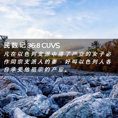 Picture 02 - 民 数 记 36:8 CUVS - 凡 在 以 色 列 支 派 中 得 了 产 业 - Bible Verse Picture