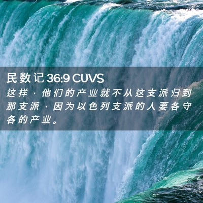 Picture 02 - 民 数 记 36:9 CUVS - 这 样 ， 他 们 的 产 业 就 不 从 这 - Bible Verse Picture