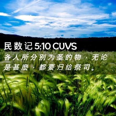 Picture 02 - 民 数 记 5:10 CUVS - 各 人 所 分 别 为 圣 的 物 ， 无 论 - Bible Verse Picture