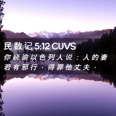 Picture 02 - 民 数 记 5:12 CUVS - 你 晓 谕 以 色 列 人 说 ： 人 的 妻 - Bible Verse Picture