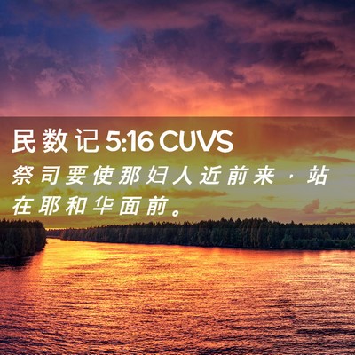 Picture 02 - 民 数 记 5:16 CUVS - 祭 司 要 使 那 妇 人 近 前 来 ， 站 - Bible Verse Picture