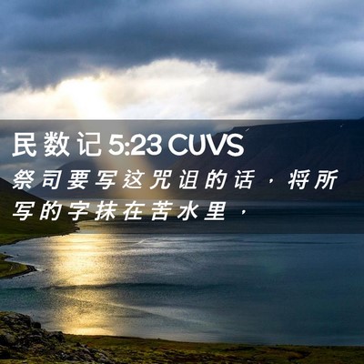 Picture 02 - 民 数 记 5:23 CUVS - 祭 司 要 写 这 咒 诅 的 话 ， 将 所 - Bible Verse Picture