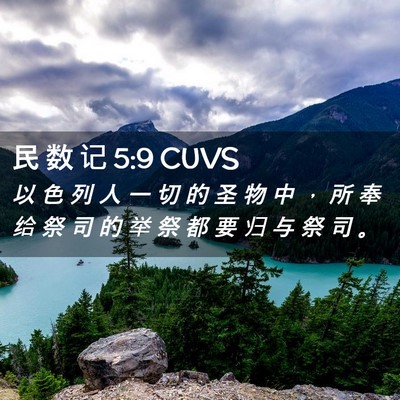 Picture 02 - 民 数 记 5:9 CUVS - 以 色 列 人 一 切 的 圣 物 中 ， 所 - Bible Verse Picture