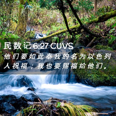 Picture 02 - 民 数 记 6:27 CUVS - 他 们 要 如 此 奉 我 的 名 为 以 色 - Bible Verse Picture
