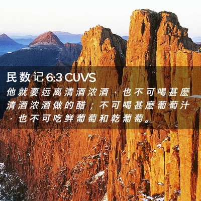 Picture 02 - 民 数 记 6:3 CUVS - 他 就 要 远 离 清 酒 浓 酒 ， 也 不 - Bible Verse Picture