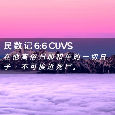 Picture 02 - 民 数 记 6:6 CUVS - 在 他 离 俗 归 耶 和 华 的 一 切 日 - Bible Verse Picture