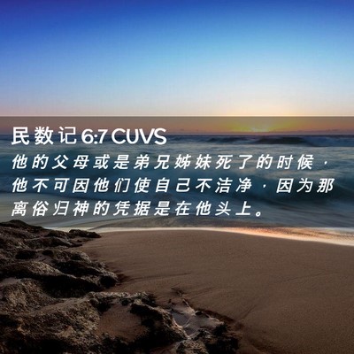 Picture 02 - 民 数 记 6:7 CUVS - 他 的 父 母 或 是 弟 兄 姊 妹 死 了 - Bible Verse Picture