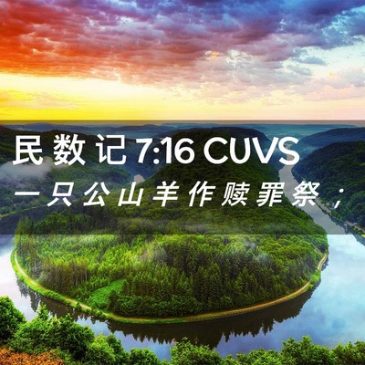 Picture 02 - 民 数 记 7:16 CUVS - 一 只 公 山 羊 作 赎 罪 祭 - Bible Verse Picture