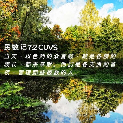 Picture 02 - 民 数 记 7:2 CUVS - 当 天 ， 以 色 列 的 众 首 领 ， 就 - Bible Verse Picture