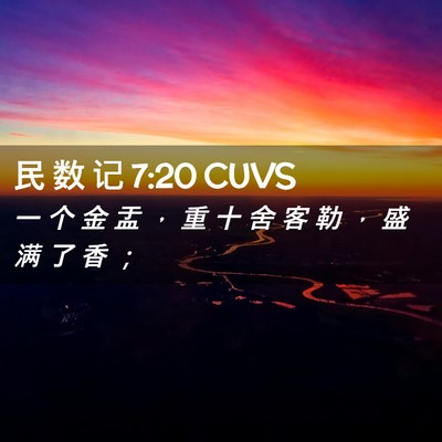 Picture 02 - 民 数 记 7:20 CUVS - 一 个 金 盂 ， 重 十 舍 客 勒 ， 盛 - Bible Verse Picture
