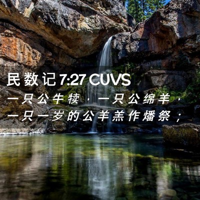 Picture 02 - 民 数 记 7:27 CUVS - 一 只 公 牛 犊 ， 一 只 公 绵 羊 ， - Bible Verse Picture