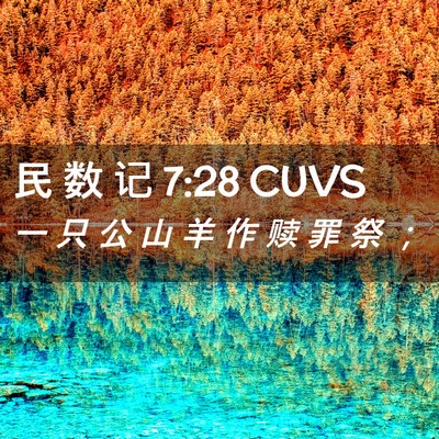 Picture 02 - 民 数 记 7:28 CUVS - 一 只 公 山 羊 作 赎 罪 祭 - Bible Verse Picture