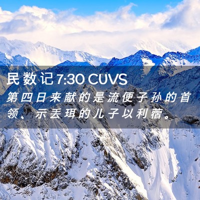 Picture 02 - 民 数 记 7:30 CUVS - 第 四 日 来 献 的 是 流 便 子 孙 的 - Bible Verse Picture