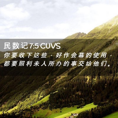 Picture 02 - 民 数 记 7:5 CUVS - 你 要 收 下 这 些 ， 好 作 会 幕 的 - Bible Verse Picture
