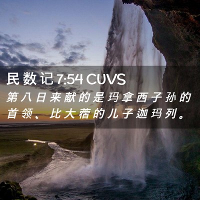 Picture 02 - 民 数 记 7:54 CUVS - 第 八 日 来 献 的 是 玛 拿 西 子 孙 - Bible Verse Picture
