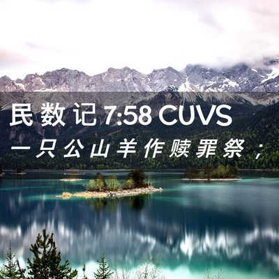 Picture 02 - 民 数 记 7:58 CUVS - 一 只 公 山 羊 作 赎 罪 祭 - Bible Verse Picture