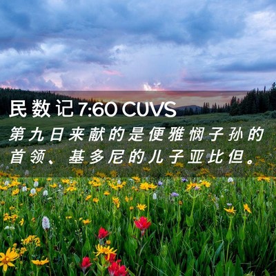 Picture 02 - 民 数 记 7:60 CUVS - 第 九 日 来 献 的 是 便 雅 悯 子 孙 - Bible Verse Picture