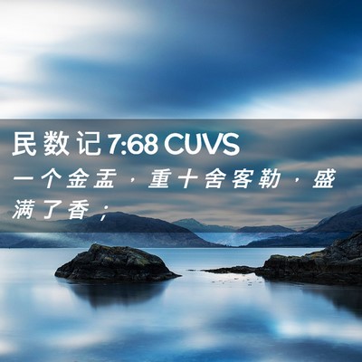 Picture 02 - 民 数 记 7:68 CUVS - 一 个 金 盂 ， 重 十 舍 客 勒 ， 盛 - Bible Verse Picture