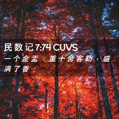 Picture 02 - 民 数 记 7:74 CUVS - 一 个 金 盂 ， 重 十 舍 客 勒 ， 盛 - Bible Verse Picture