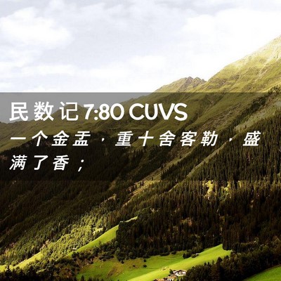 Picture 02 - 民 数 记 7:80 CUVS - 一 个 金 盂 ， 重 十 舍 客 勒 ， 盛 - Bible Verse Picture