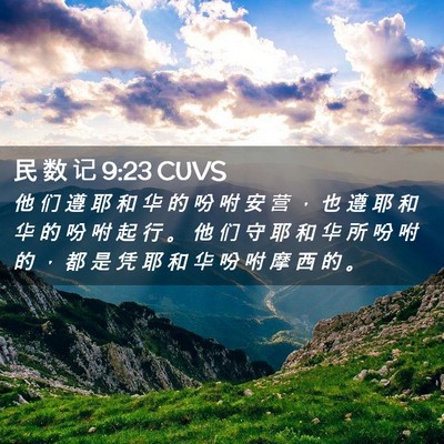 Picture 02 - 民 数 记 9:23 CUVS - 他 们 遵 耶 和 华 的 吩 咐 安 营 ， - Bible Verse Picture