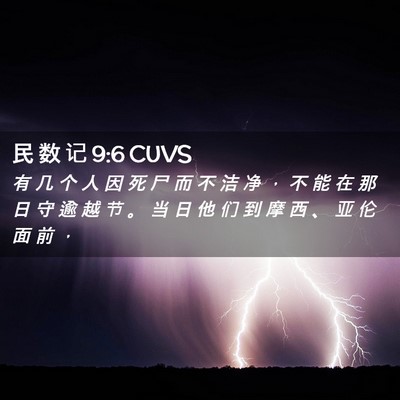 Picture 02 - 民 数 记 9:6 CUVS - 有 几 个 人 因 死 尸 而 不 洁 净 ， - Bible Verse Picture