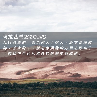 Picture 02 - 玛 拉 基 书 2:12 CUVS - 凡 行 这 事 的 ， 无 论 何 人 （ 何 - Bible Verse Picture
