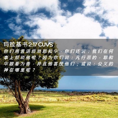 Picture 02 - 玛 拉 基 书 2:17 CUVS - 你 们 用 言 语 烦 琐 耶 和 华 ， 你 - Bible Verse Picture