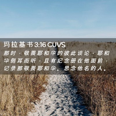 Picture 02 - 玛 拉 基 书 3:16 CUVS - 那 时 ， 敬 畏 耶 和 华 的 彼 此 谈 - Bible Verse Picture