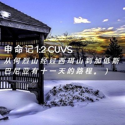 Picture 02 - 申 命 记 1:2 CUVS - 从 何 烈 山 经 过 西 珥 山 到 加 低 - Bible Verse Picture