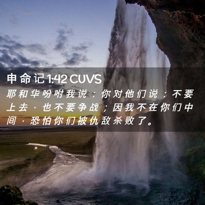 Picture 02 - 申 命 记 1:42 CUVS - 耶 和 华 吩 咐 我 说 ： 你 对 他 们 - Bible Verse Picture