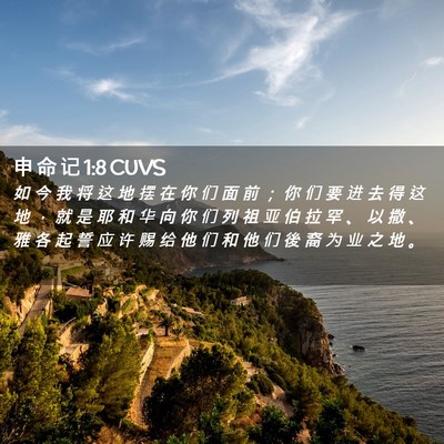 Picture 02 - 申 命 记 1:8 CUVS - 如 今 我 将 这 地 摆 在 你 们 面 前 - Bible Verse Picture