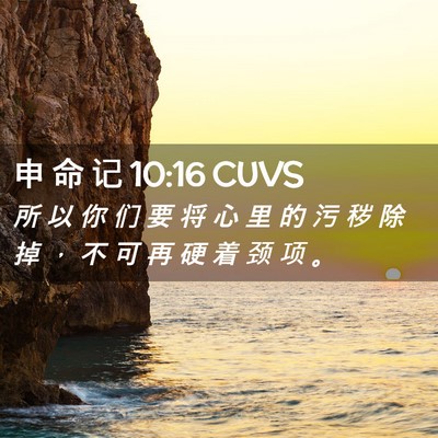 Picture 02 - 申 命 记 10:16 CUVS - 所 以 你 们 要 将 心 里 的 污 秽 除 - Bible Verse Picture