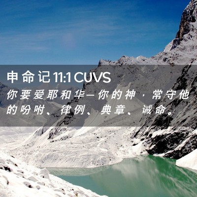 Picture 02 - 申 命 记 11:1 CUVS - 你 要 爱 耶 和 华 ─ 你 的 神 ， 常 - Bible Verse Picture