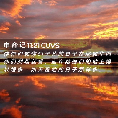 Picture 02 - 申 命 记 11:21 CUVS - 使 你 们 和 你 们 子 孙 的 日 子 在 - Bible Verse Picture