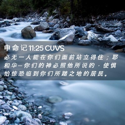 Picture 02 - 申 命 记 11:25 CUVS - 必 无 一 人 能 在 你 们 面 前 站 立 - Bible Verse Picture