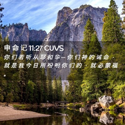 Picture 02 - 申 命 记 11:27 CUVS - 你 们 若 听 从 耶 和 华 ─ 你 们 神 - Bible Verse Picture