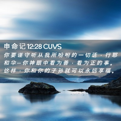 Picture 02 - 申 命 记 12:28 CUVS - 你 要 谨 守 听 从 我 所 吩 咐 的 一 - Bible Verse Picture
