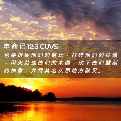 Picture 02 - 申 命 记 12:3 CUVS - 也 要 拆 毁 他 们 的 祭 坛 ， 打 碎 - Bible Verse Picture