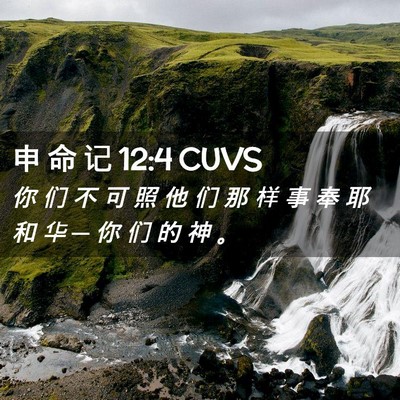 Picture 02 - 申 命 记 12:4 CUVS - 你 们 不 可 照 他 们 那 样 事 奉 耶 - Bible Verse Picture
